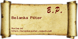 Belanka Péter névjegykártya