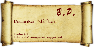 Belanka Péter névjegykártya